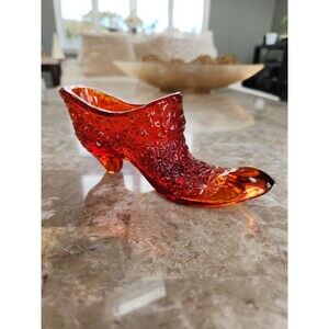 Vintage Amberina Glass Slipper